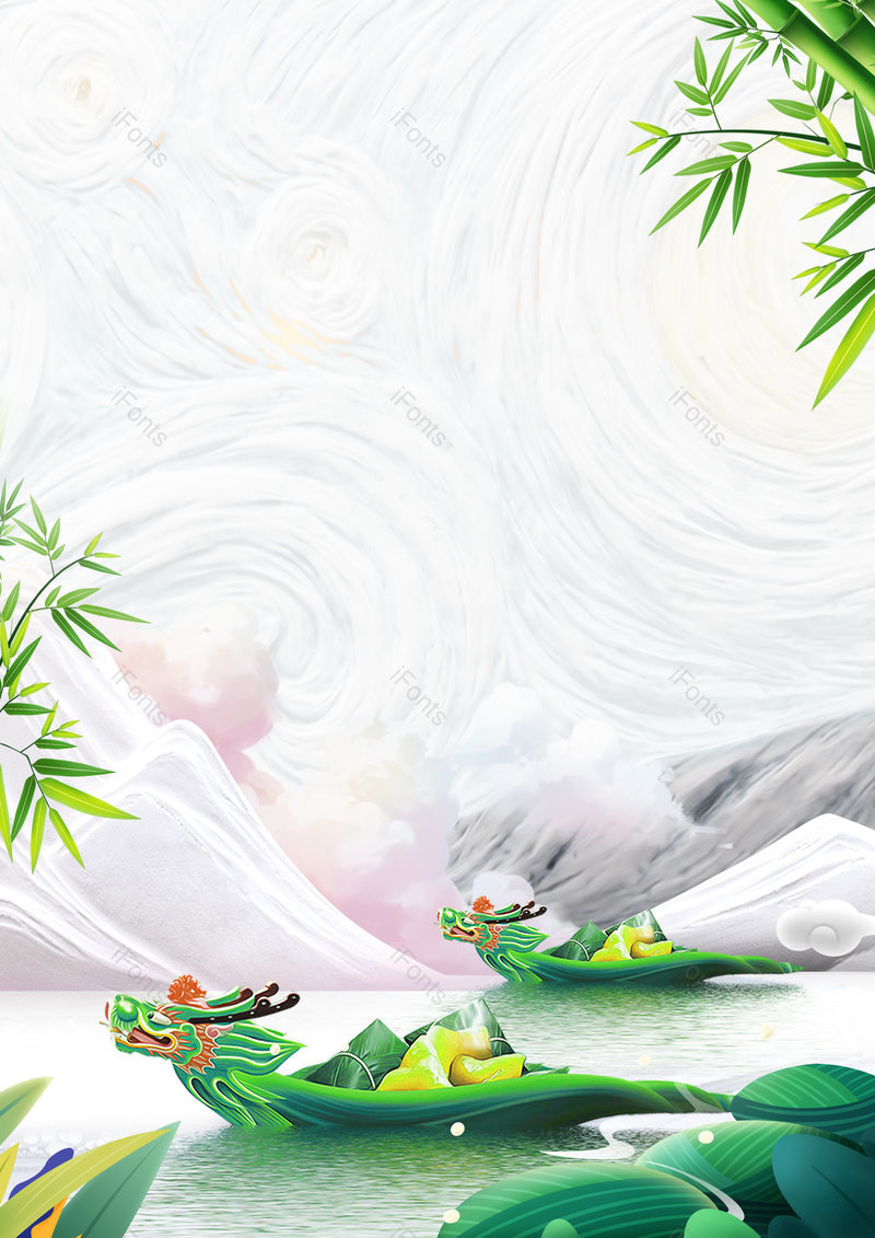 清新风格端午节龙舟粽子大气背景,插画/手绘图,插画/手绘图库,插画/手绘图下载,插画/手绘